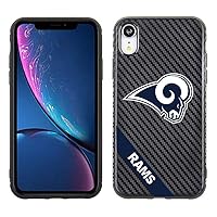 Apple iPhone XR - NFL Licensed Los Angeles Rams on Black Carbon Fiber TPU and PC Case