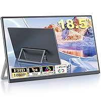 18.5 Inch Portable Monitor for Laptop, 120Hz 1080P w/VESA & Stand 180° Adjustable Travel Monitor for Laptop, Portable Computer IPS Display, External Monitor USB-C HDR HDMI Portable Screen w/Speakers