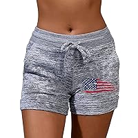 Womens Running Shorts Cargo Shorts Fashion Women Quick Drying Casual Sports Shorts Independence Day Butterfly