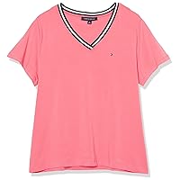 Tommy Hilfiger Women's Short Sleeve V-neck T-shirt (Standard and Plus Size)