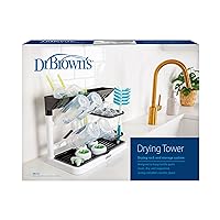 Dr. Brown's Drying Tower, Stand-Up Drying Rack, Countertop Baby Bottle Drying with Organized Storage for Baby Essentials, Space Saving Vertical Rack