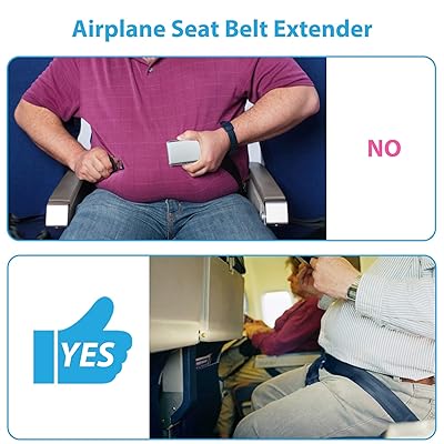 WaiNynyda Airplane Seat Belt Extender, Seatbelt Extender Adjustable 7-31  for Most Airplane Except Southwest Airlines (Blue)