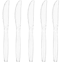 Clear Disposable Plastic Knives - 100 Count King Box | Crystal Clear, Sturdy & Reusable for Parties, Events, and Everyday Use