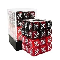 36pcs 12mm Positive and Negative Dice Counters Marble Red+Gemini Red&Black Set, Small Token Dice Loyalty Dice Compatible with MTG, CCG, Card Games