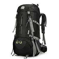 HUIOP hiking backpack, 50L Hiking Backpack Waterproof Camping Backpack with Rain Cover Travel Day Pack Bag with Shoe Compartment for Outdoor Backpacking Climbing