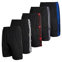 3 & 5 Pack: Men's Mesh Athletic Performance Gym Shorts with Pockets (S-3X)