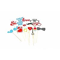 Love Photo Booth Props Accessories - 15 pieces for Wedding, Party, Prom