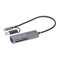 StarTech.com USB 3.0 Multi-Media Memory Card Reader, SD/microSD/CompactFlash, USB-C External Card Reader with USB-A Adapter