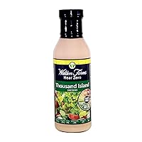 Walden Farms Thousand Island Dressing, 12 oz Bottle, Fresh and Delicious Salad Topping, Sugar Free 0g Net Carbs Condiment, Smooth and Creamy, 6 Pack