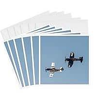 3dRose Greeting Cards - Two Corsair planes flying - 6 Pack - Airplanes
