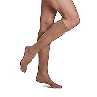 SIGVARIS Women's Sheer Fashion Closed Toe Calf Height - 15-20mmHg Weight Compression Hose - Lightweight & Breathable in Soft Stretch Fabric for Comfortable Everyday Wear (Various Colors and Sizes)