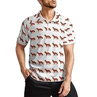 Red Fox Men's Golf Polo Shirts Short Sleeve T-Shirts Casual Sportswear Tops