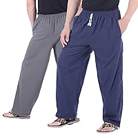 Men Lounge Pants Gray + Blue-2XL