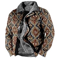 Mans Warm Sherpa Lined Coat Full Zip Fleece Plaid Flannel Shirt Jacket Thick Lapel Coat Oversized Mens Winter Coats
