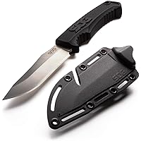 SOG Survival Knife with Sheath - Field Knife Fixed Blade Knives 4 Inch Tactical Knife and Bushcraft Knife w/Full Tang Hunting Knife Blade (FK1001-CP)