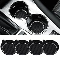 SINGARO Bling Car Cup Holder Coasters, Cup Holder Insert, Universal Non-Slip Cup Holders, Crystal Rhinestone Car Interior Accessories for Women Girls 4 Pack Black