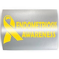 Endometriosis AWARENESS Yellow Ribbon - PICK YOUR COLOR & SIZE - Vinyl Decal Sticker J