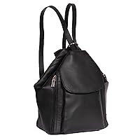 Womens Genuine Leather Backpack Rucksack Organiser Book Bag Rome Black