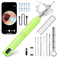 Ear Wax Removal Tool Camera, Ear Cleaner with Camera, Ear Cleaning Kit 1296P HD Ear Scope, 6 LED Lights and 10 Ear Pick Tips, Earwax Removal Kit with Otoscope to Earify Earwax for iOS and Android