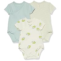 Amazon Essentials Unisex Babies' Cotton Short-Sleeve Side Snap Bodysuit (Previously Amazon Aware), Pack of 3
