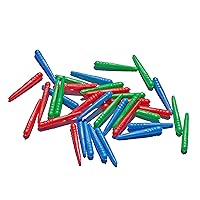 WE Games 36 Standard Plastic Cribbage Pegs w/a Tapered Design in 3 Colors - Red, Blue & Green