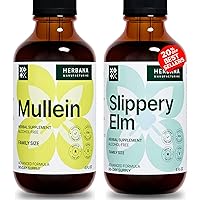 Mullein Leaf and Slippery Elm Bark Liquid Extracts - Gut Health, Respiratory & Immune Support - Natural Herbal Drops for Man & Woman - Family Size - High Potency 4 Fl Oz (Pack of 2)