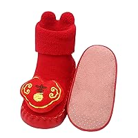 Children Toddler Shoes Autumn and Winter Boys and Girls Floor Socks Shoes Warm and Comfortable Infant First Shoes (E, 6 Toddler)