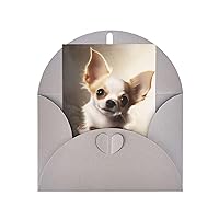 Cute Chihuahua(1) print Greeting Cards Invitation Cards With Envelopes Half-Fold Cardstock Paper For Weddings Birthday Party 4 X 6 Inch