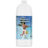 Simple Tan Quart Bottle of Professional Salon Sunless Tanning Solution with 12% DHA and Dark Bronzer Color Guide