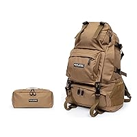 45L Traveling Backpack Molle Rucksack Waterproof Camping Hiking Daypack (Camel(Backpack+pouches))