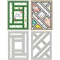 GLOBLELAND Splicing Rectangular Background Board Cutting Dies for Card Making Triangle Background Die Cuts Carbon Steel Embossing Stencils Template for DIY Scrapbooking Album Craft Decor