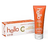 Vitamin C Whitening Toothpaste with Fluoride, Teeth Whitening Toothpaste for Adults, Helps Freshen Breath and Removes Surface Stains, SLS Free, Natural Peppermint Flavor, 4.0 oz Tube