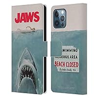 Head Case Designs Officially Licensed Jaws Poster I Key Art Leather Book Wallet Case Cover Compatible with Apple iPhone 12 Pro Max