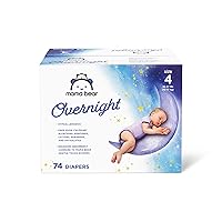 Amazon Brand - Mama Bear Overnight Diapers, Hypoallergenic, Size 4 (74 Count), White