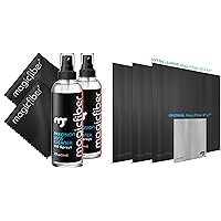MagicFiber 8 PK Glasses Cleaner Kit - 2 Eyeglass Cleaner Sprays + 6 Microfiber Cleaning Cloths - Premium Eye Glass Cleaners Spray and Glasses Wipes - Lint-Free Lens Cleaner Microfiber Cleaning Cloth