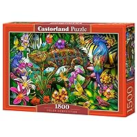 CASTORLAND 1500 Piece Jigsaw Puzzles, Color Competition, Chameleon, Animal Puzzles, Colorful Flowers, Adult Puzzle, Castorland C-152162-2