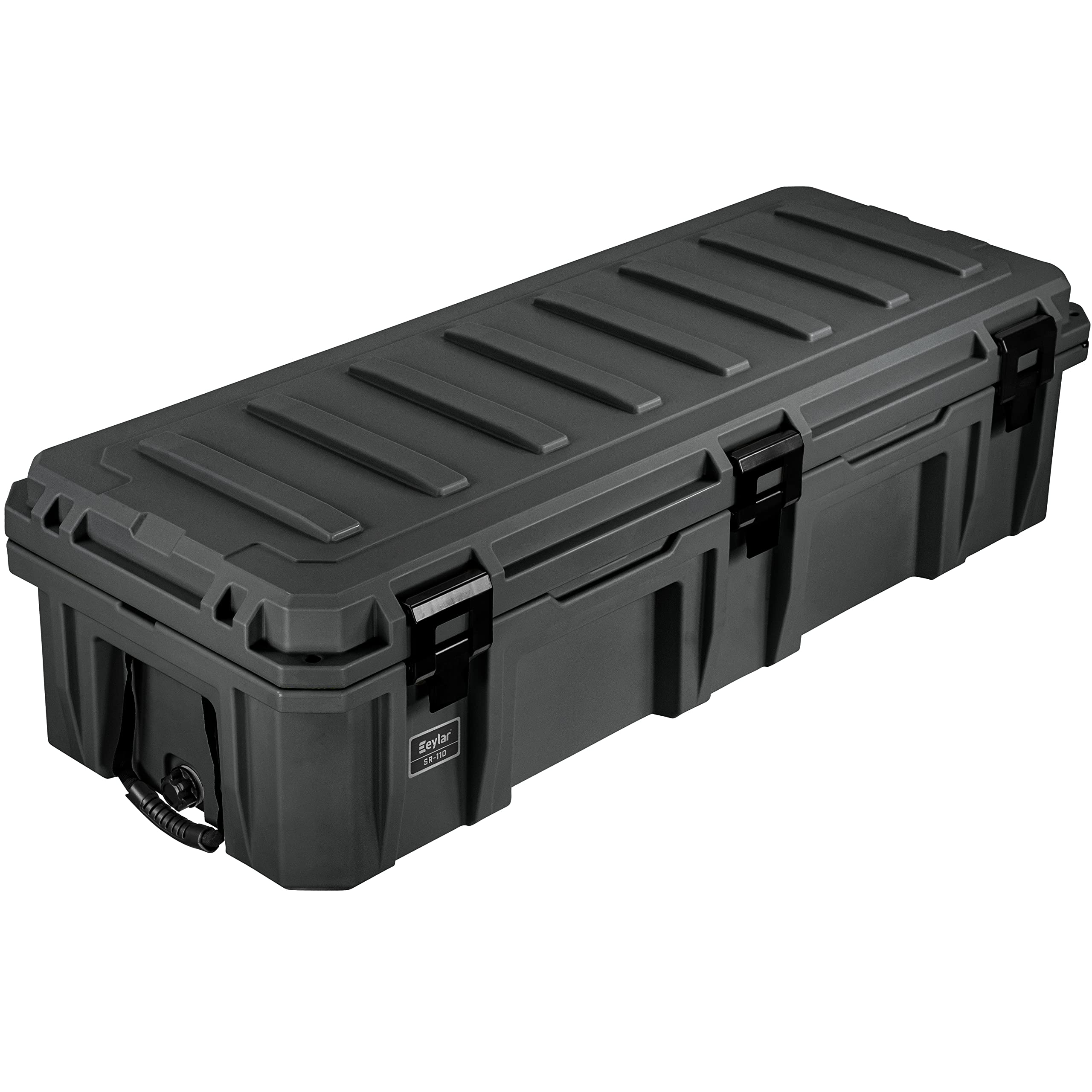 SR-110 Crossover Overland Cargo Case, Equipment Hard Case, Roto Molded, Stackable with Pad-Lock Hasp, Strap Mountable, TSA Standard, IPX4 Rated (Black)