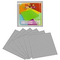 EKIND Classic Building Brick Plates, 10 inch x 10 inch Base Plates for Toy Bricks, STEM Activities & Display Table (6 Pack, Gray)