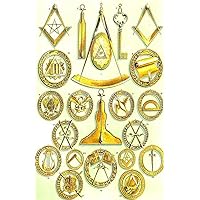 Jewels of The Grand Officers of The Grand Lodge of England Masonic Regalia Poster - [11'' x 17'']