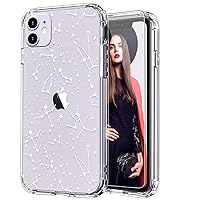 ICEDIO for iPhone 11 Case with Screen Protector,Clear with Beautiful Constellation Patterns for Girls Women,Shockproof Slim Fit TPU Cover Protective Phone Case for Apple iPhone 11 6.1 inch