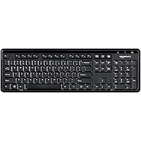 Amazon Basics 2.4GHz Wireless Keyboard Quiet and Compact US Layout (QWERTY), Black, Modern