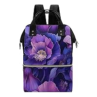 African Violet Diaper Bag Backpack Travel Waterproof Mommy Bag Nappy Daypack