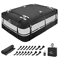 Rooftop Cargo Carrier,Roof Rack Cargo Carrier,Car Roof Bag for Car with/Without Rack,with Lock& Anti-Slip Mat (Black with Silver (21 Cubic Feet)