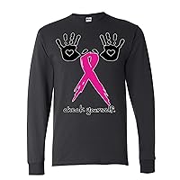 Check Yourself Breast Cancer Awareness Graphic Mens Long Sleeves
