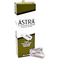 Astra Platinum Double Edge Safety Razor Blades,100 Blades (20 x 5)