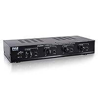 Pyle 4 Channel Speaker Selector Switch-Multi Zone A B Speaker Distribution Controller Box w/Independent Audio Source Volume Control,Supports Home Theater Stereo Amplifier Receiver System-PSLSW4,Black
