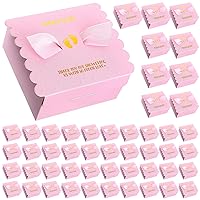 Cholemy 50 Pack Baby Shower Favors for Guests Candy Box Cupcake Boxes Baby Footprints Candy Boxes Baby Shower Return Gifts Baby Candy for Guests Gender (Pink Color,Girl)