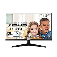 ASUS 22” (21.45” viewable) 1080P Eye Care Monitor (VY229HE) – Full HD, IPS, 75Hz, IPS, 1ms, Adaptive-Sync, Eye Care Plus Technology, Color Augmentation, Rest Reminder, HDMI, VGA, VESA Wall Mountable