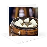 3dRose Greeting Card Xiao Long Bao Dumpling, Chenghuang Miao, Shanghai, China, 6 x 6