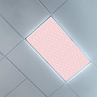 Fluorescent Light Covers for Ceiling Light Diffuser Panels-Blush Pink Pattern-Light Filters Ceiling LED Ceiling Light Covers-2ft x 4ft Drop Ceiling Fluorescent Decorative,Blush and White